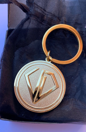 Uncut Diamond Keyring - Gold