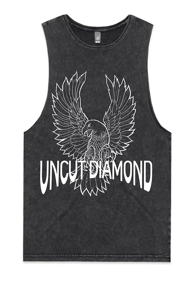 Uncut Diamond Eagle Tank - Acid Grey