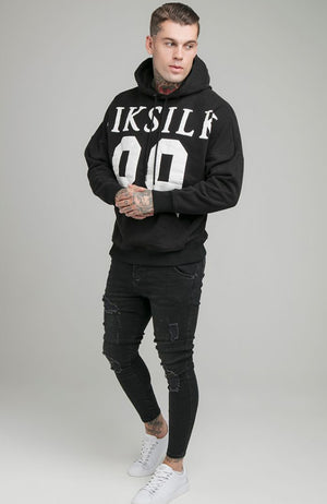 Siksilk Drop Shoulder Hoodie - Black & White