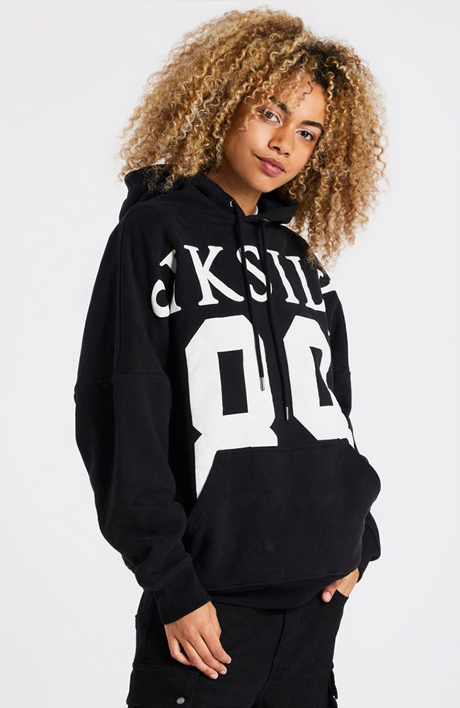 Siksilk Drop Shoulder Hoodie - Black & White