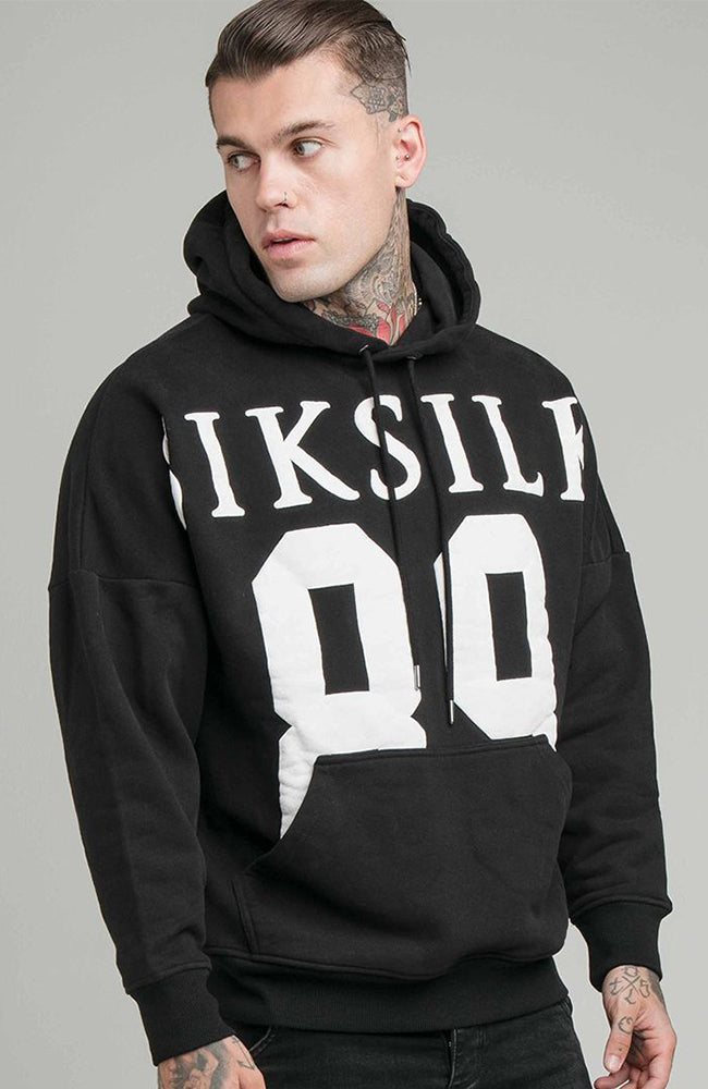 Siksilk Drop Shoulder Hoodie - Black & White
