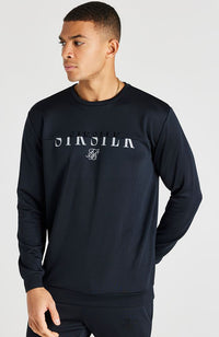 Siksilk Division Reflective Crew Neck Sweater - Black