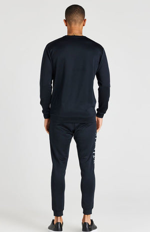Siksilk Division Reflective Crew Neck Sweater - Black