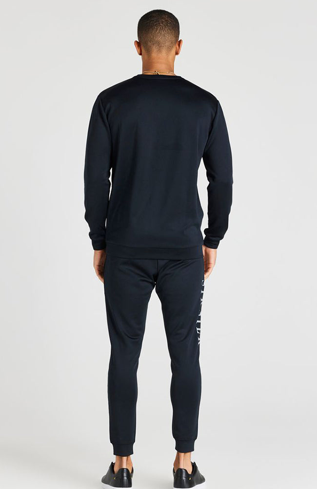 Siksilk Division Reflective Crew Neck Sweater - Black
