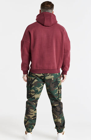 Siksilk Drop Shoulder Hoodie - Burgundy