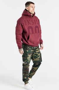 Siksilk Drop Shoulder Hoodie - Burgundy