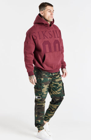 Siksilk Drop Shoulder Hoodie - Burgundy
