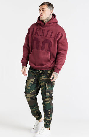 Siksilk Drop Shoulder Hoodie - Burgundy