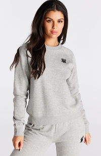 Siksilk Womens Crew Sweater - Grey Marl