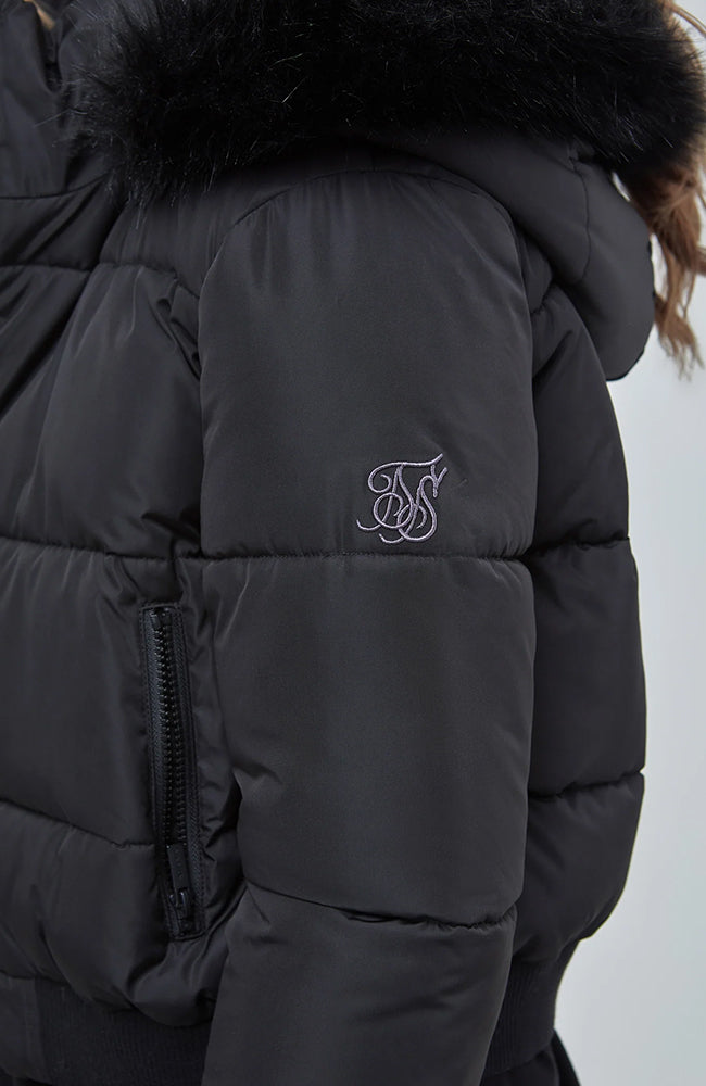 Siksilk Black Cropped Parka