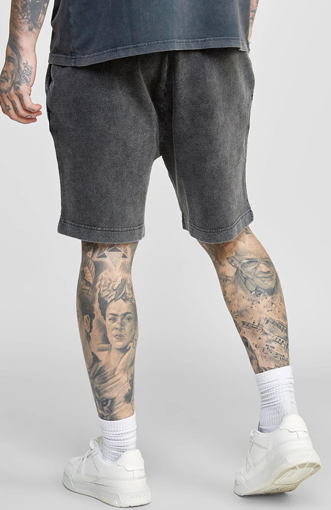 Siksilk Black Graphic Relaxed Shorts