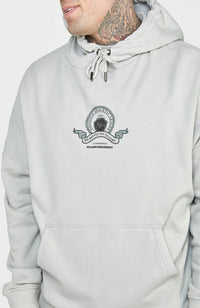 Siksilk Varsity Print Oversized Hoodie - Grey