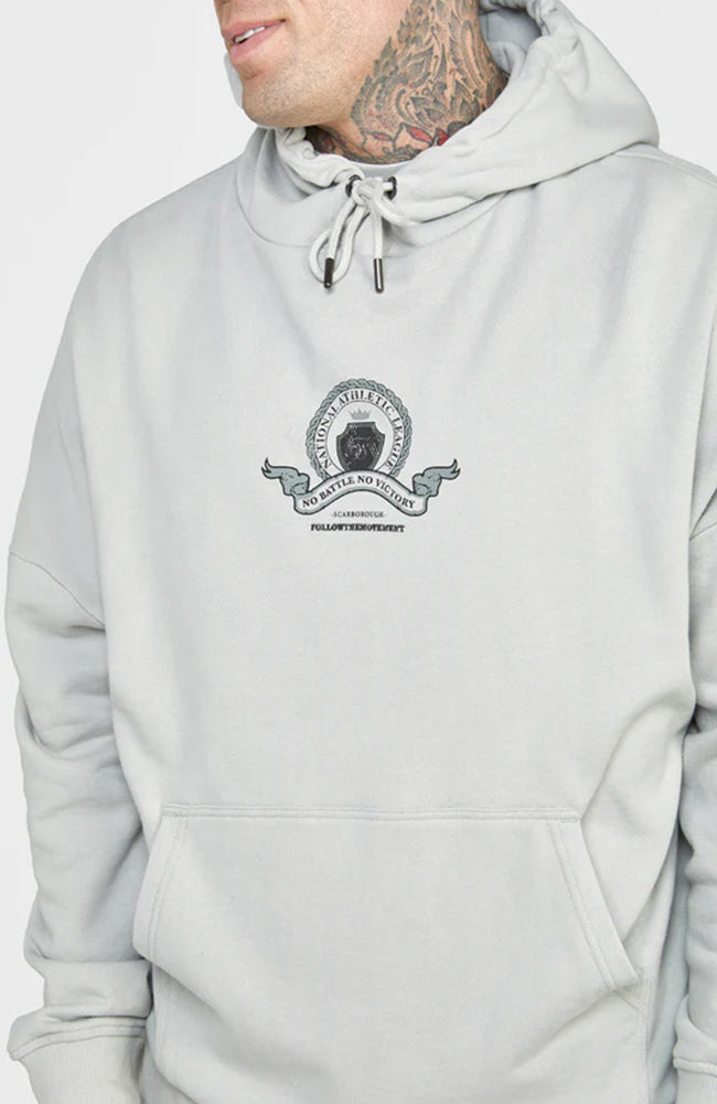 Siksilk Varsity Print Oversized Hoodie - Grey