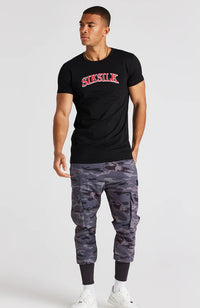Siksilk Logo Short Sleeve Muscle Fit Tee - Black