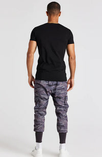 Siksilk Logo Short Sleeve Muscle Fit Tee - Black