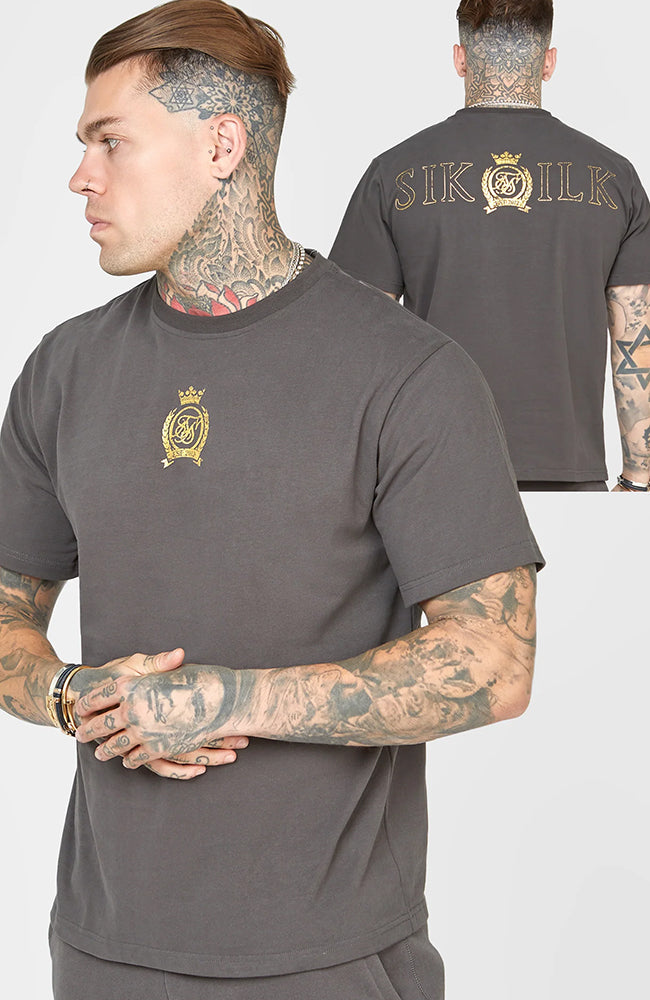 Siksilk Gold Foil Tee - Washed Black