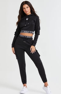 Siksilk Cargo Cropped Hoodie - Black