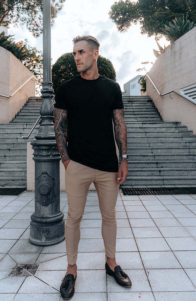 Fichera Plain Slim Fit T-Shirt - Black