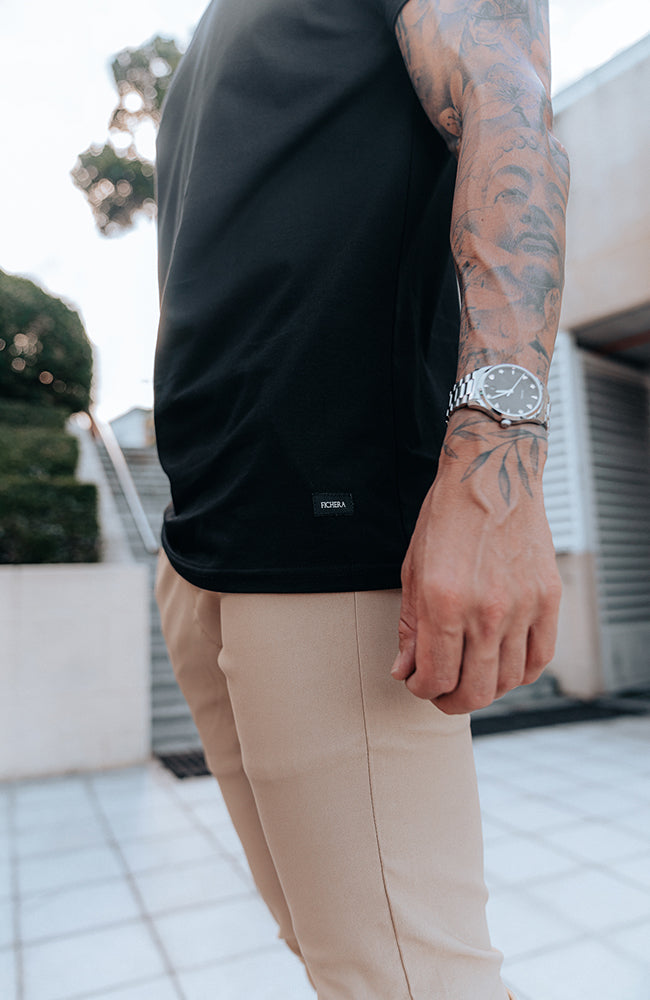 Fichera Plain Slim Fit T-Shirt - Black